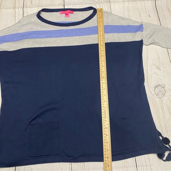 Lilly Pulitzer Navy and Gray Striped Top 3/4 sleeve small - Picture 11 of 12